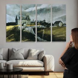 Church on a Windswept Hill Canvas Wall Art Print