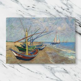 Fishing Boats on the Beach at Saintes Maries by Vincent van Gogh Canvas Wall Art Print