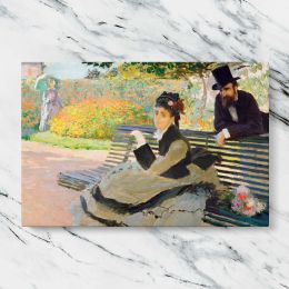 Camille Monet on a Garden Bench by Claude Monet Canvas Wall Art Print