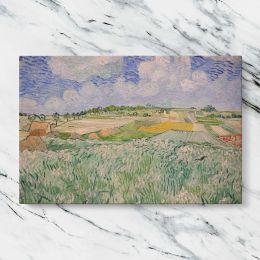 Wheat Fields beneath a Cloudy Sky by Vincent van Gogh Canvas Wall Art Print