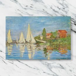 Regattas at Argenteuil by Claude Monet Canvas Wall Art Print