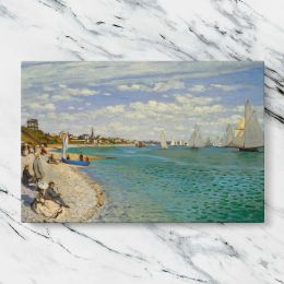 Regatta at Sainte Adresse by Claude Monet Canvas Wall Art Print