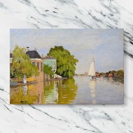 Houses on the Achterzaan by Claude Monet Canvas Wall Art Print