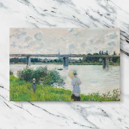 The Promenade with the Railroad Bridge Argenteuil by Claude Monet Canvas Wall Art Print