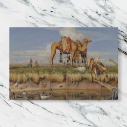Camels on the Banks of the Nile Canvas Wall Art Print
