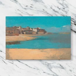 Village by the Sea in Brittany by Odilon Redon Canvas Wall Art Print