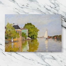Houses on the Achterzaan by Claude Monet Canvas Wall Art Print