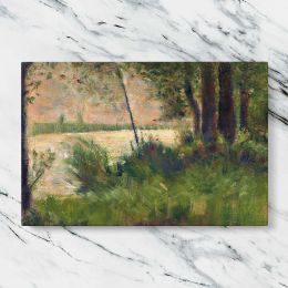 Grassy Riverbank by Georges Seurat Canvas Wall Art Print