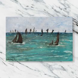 Boats at Berck sur Mer by Edouard Manet Canvas Wall Art Print