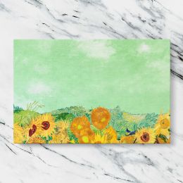 Sunflowers beneath a Green Sky Canvas Wall Art Print