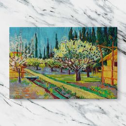 Orchard Bordered by Cypresses by Vincent van Gogh Canvas Wall Art Print