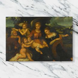 Holy Family with Saint Catherine by Francesco Torbido and Polidoro da Lanciano Canvas Wall Art Print