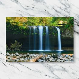 Forest Waterfall and Rocky Pool Canvas Wall Art Print