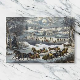 Central Park in Winter Canvas Wall Art Print
