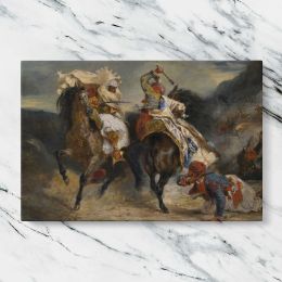 The Combat of the Giaour and Hassan by Eugene Delacroix Canvas Wall Art Print