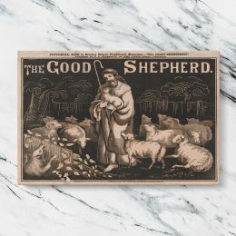 The Good Shepherd Vintage Christian Illustration Canvas Wall Art Print