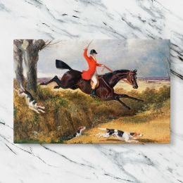 Foxhunting Clearing a Ditch by John Frederick Herring Canvas Wall Art Print