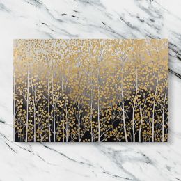 Gold and Silver Woodland Pattern Canvas Wall Art Print