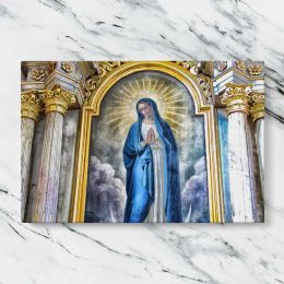 Virgin Mary in an Ornate Gold Frame Canvas Wall Art Print