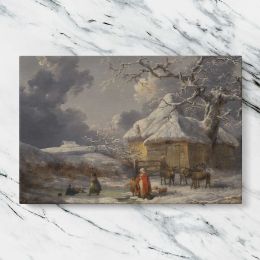 Winter Landscape with Figures Canvas Wall Art Print