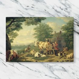 Milking Time by Jan van Gool Canvas Wall Art Print