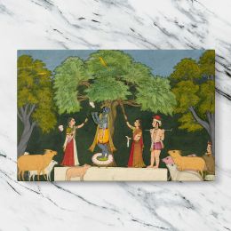 Krishna Entertains His Companions Canvas Wall Art Print