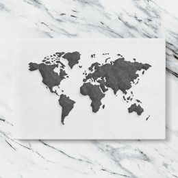 Black Geometric World Map Canvas Wall Art Print