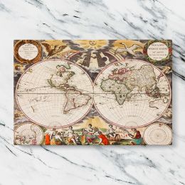 Antique Double Hemisphere World Map by Pieter Goos Canvas Wall Art Print
