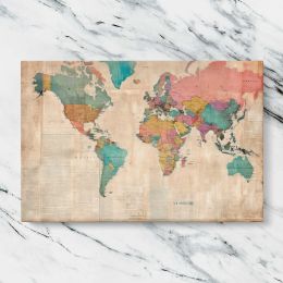 Pastel Political World Map Canvas Wall Art Print
