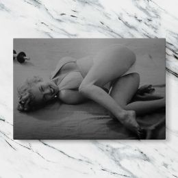 Marilyn Monroe Reclining Black and White Portrait Canvas Wall Art Print