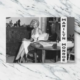 Marilyn Monroe Seated at a Table Canvas Wall Art Print