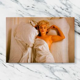 Marilyn Monroe Resting in Bed Canvas Wall Art Print