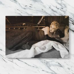 Marilyn Monroe Reclining in a Black Dress Canvas Wall Art Print