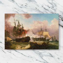 The Battle of Camperdown by Philip James de Loutherbourg Canvas Wall Art Print