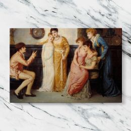 A Youth Relating Tales to Ladies by Simeon Solomon Canvas Wall Art Print