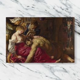 Sleeping Man and Woman in a Classical Interior Canvas Wall Art Print