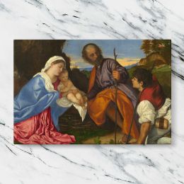 Holy Family in a Mountain Landscape Canvas Wall Art Print