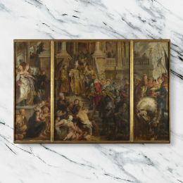 Classical Procession in an Ornate Palace Canvas Wall Art Print