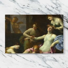 Classical Women beneath an Ornate Canopy Canvas Wall Art Print
