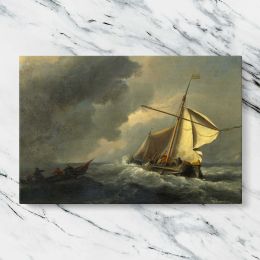 Sailing Boat beneath Storm Clouds Canvas Wall Art Print