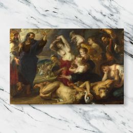 Dramatic Classical Battle with Figures and Angels Canvas Wall Art Print