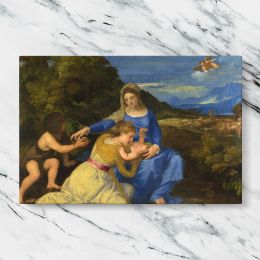 Madonna and Child in a Green Landscape Canvas Wall Art Print