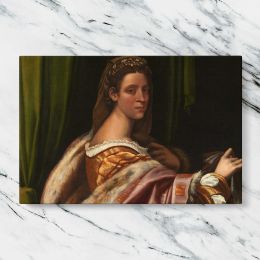 Woman in a Gold and Rose Dress Canvas Wall Art Print