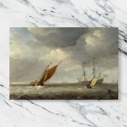 Sailing Boats beneath Rolling Clouds Canvas Wall Art Print