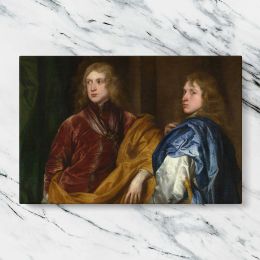 Two Young Noblemen in Silk Cloaks Canvas Wall Art Print