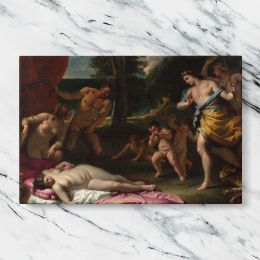Classical Figures and Cherubs in a Garden Canvas Wall Art Print