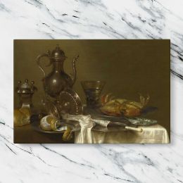 Silver Jug Lemon and Glass Still Life Canvas Wall Art Print