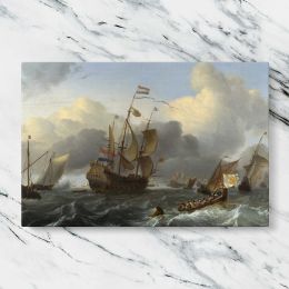 Tall Sailing Ship and Small Boats Canvas Wall Art Print