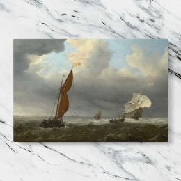 Sailing Boats on a Breezy Sea Canvas Wall Art Print