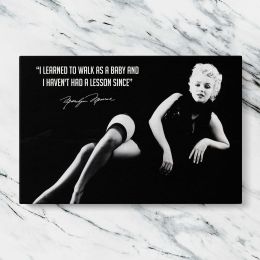 Marilyn Monroe Black and White Quote Portrait Canvas Wall Art Print